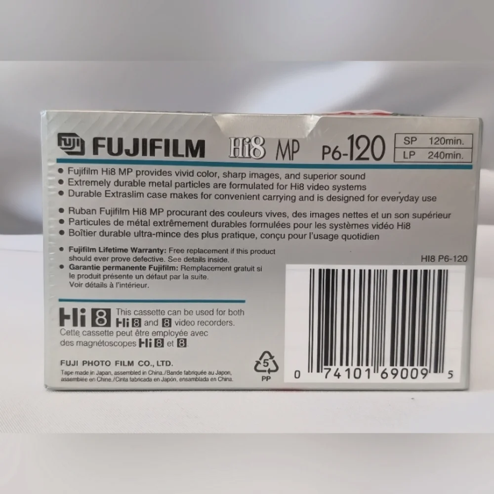 SALE ! FUJI FILM Hi8 Sealed New Blank Videocassette 120 MP P6-120 Fuji Cassette